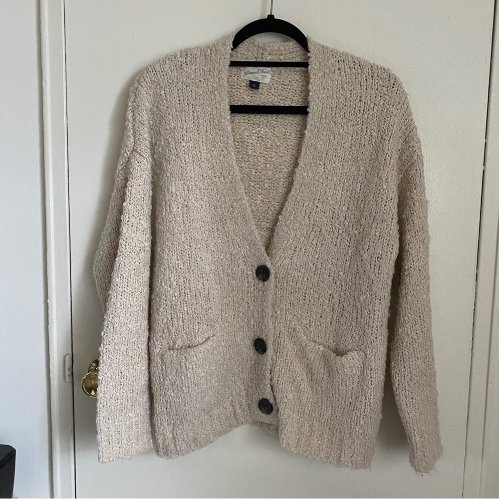 Universal Thread, Chunky Knit Oversized Cream Car… - image 1